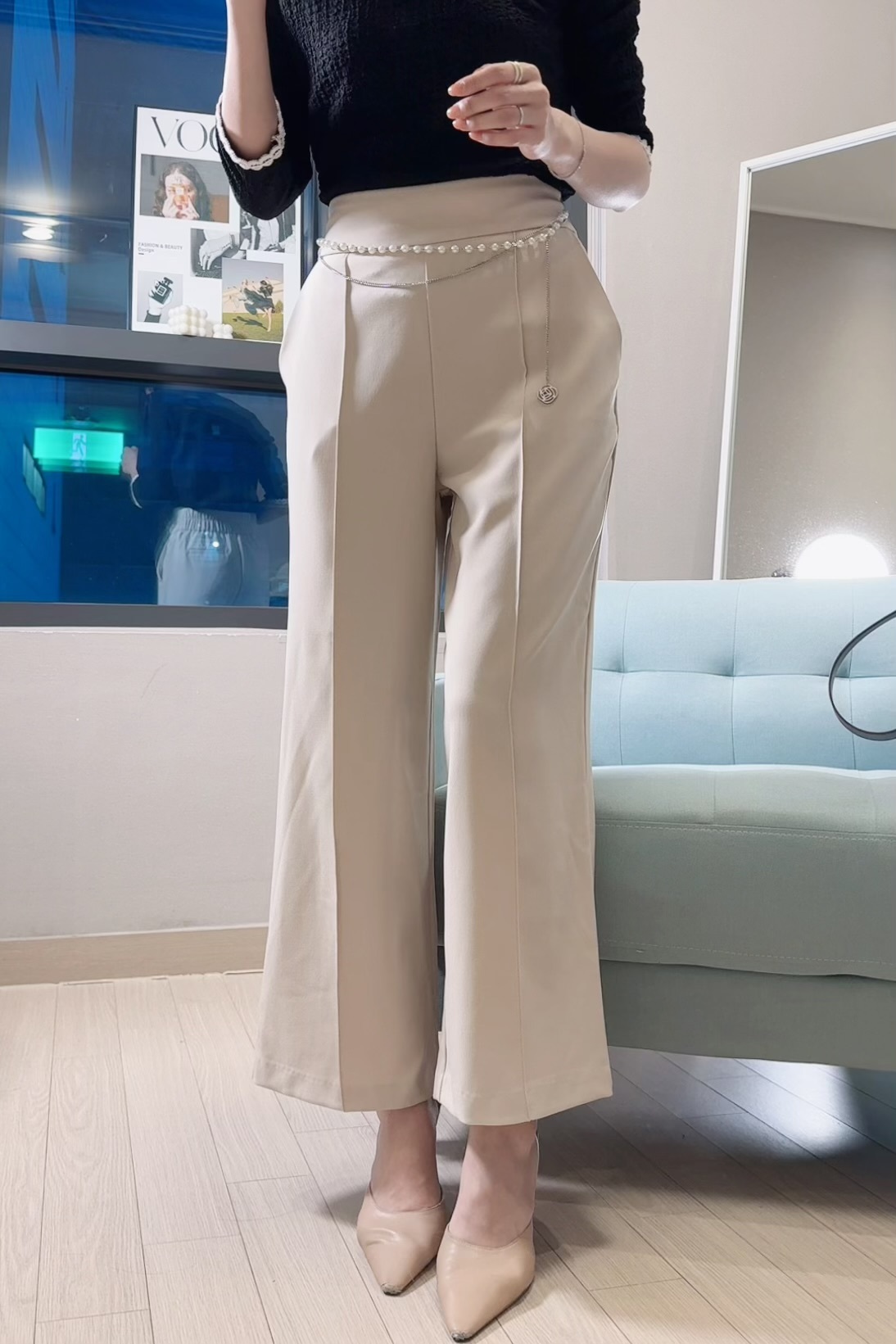 PANTS#7069🤍輕華麗腰鏈西褲