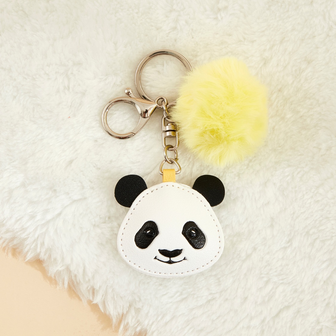 Ke Ke PU Pomm Pom Keychain – Yellow