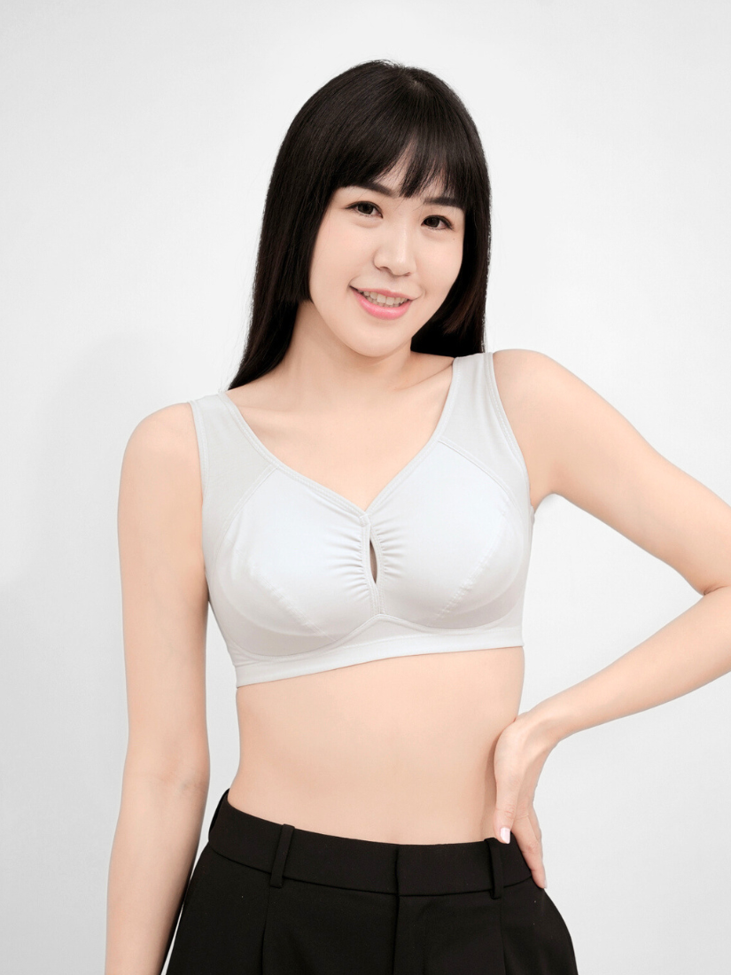 佳瑪大罩杯內衣，無鋼圈內衣系列，柔灰