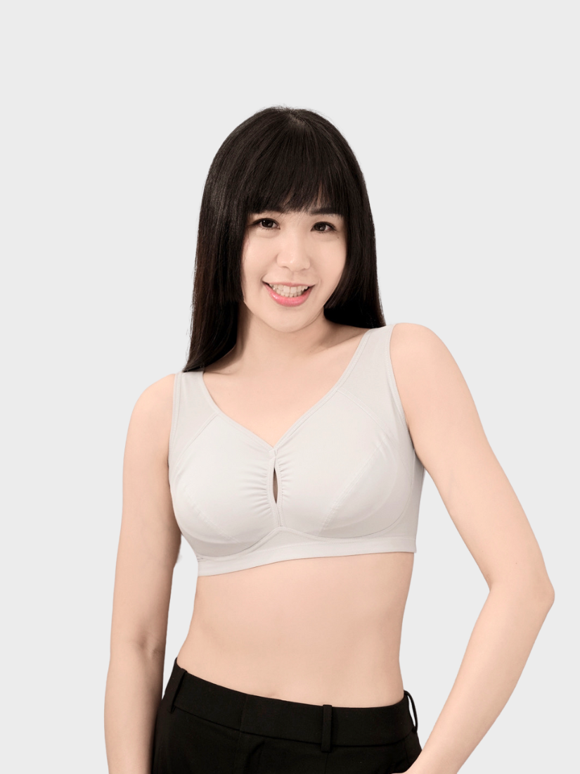 佳瑪大罩杯內衣，無鋼圈內衣系列，柔灰