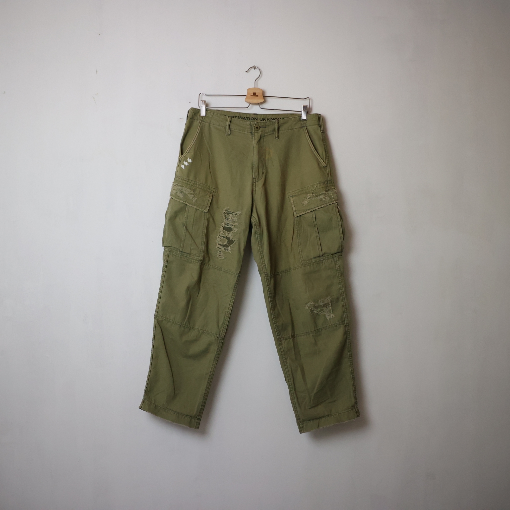 LIBERAIDERS 22S/S REPAIRED RIP STOP PANTS SIZE M