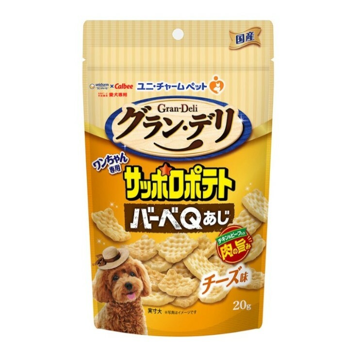 Unicharm X Calbee 犬用雞肉 牛肉芝士燒烤口味 脆片20g