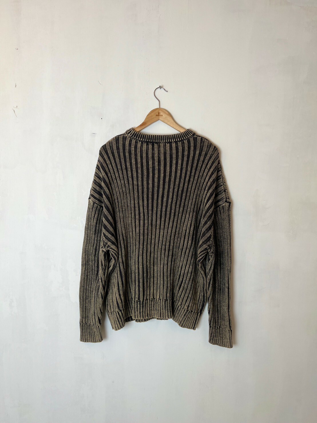 ZARA Gradient Texture Washed Knit Sweater SIZE M