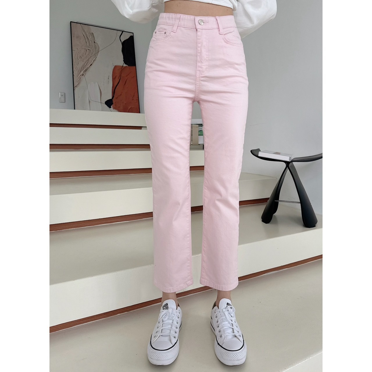 ［限量預購］🔥04.16春夏新品］🇰🇷正韓高腰內鬆緊腰超彈顯瘦男友褲（S-XL兩色）