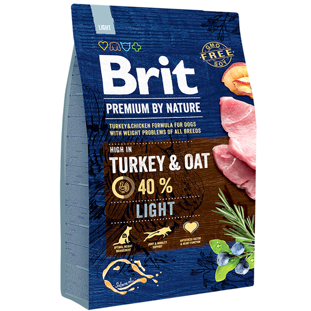 Brit Premium By Nature Turkey & Chicken Formula For Dogs With Weight Problems of All Breeds 3kg (EXP: 07/2026)
