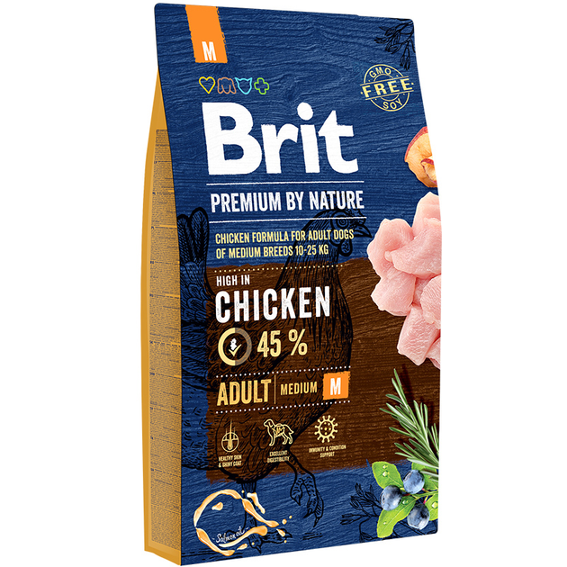 Brit Premium By Nature Chicken Formula For Adult Dogs of Medium Breeds 3kg (EXP: 07/2026)