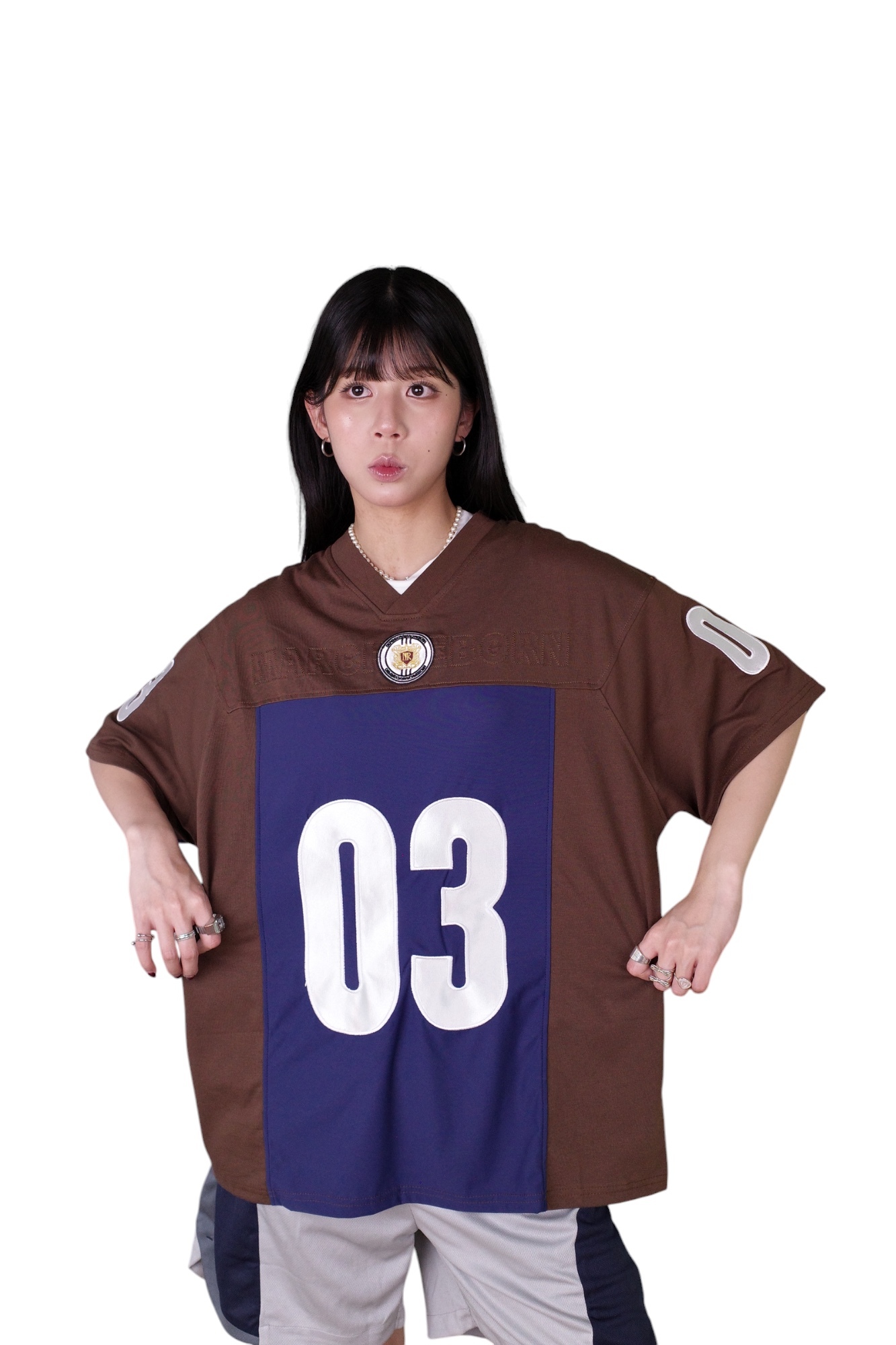 『Always_Good』美式 V領 貼布繡 橄欖球 球衣