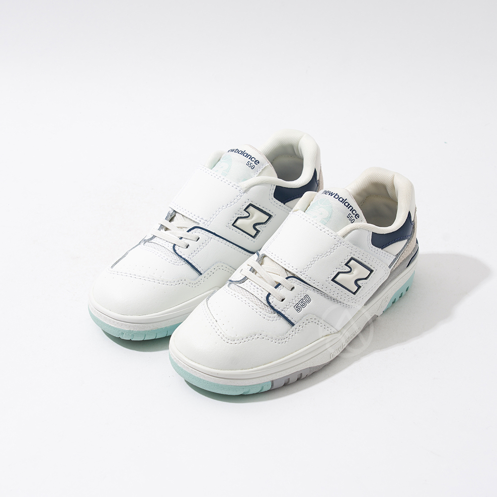 New Balance NB 550 中童 童鞋 藍白色 運動 休閒 魔鬼氈 小朋友 復古 休閒鞋 PHB550WA