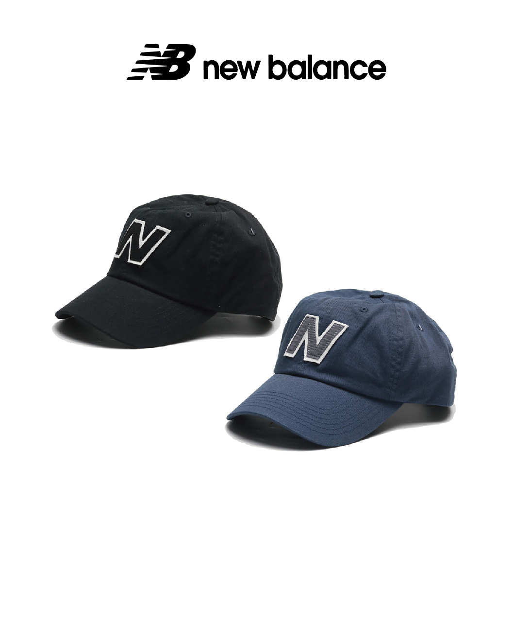 New Balance 棒球帽 老帽 帽子 NB 大N LOGO 黑/藍 LAH21214