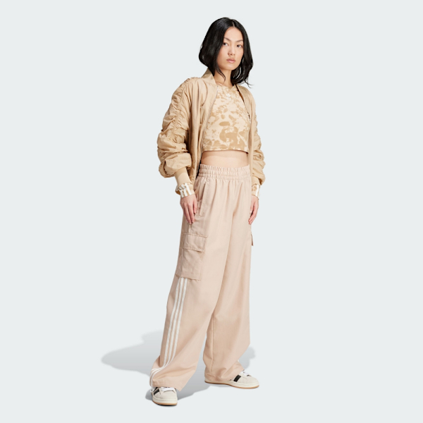 ADIDAS 長褲 3S CARGO PANTS 米色 工裝 寬褲 女 IZ0717
