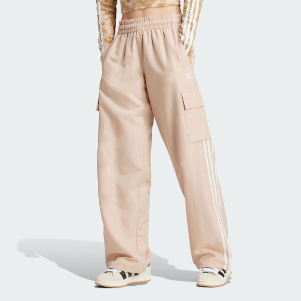 ADIDAS 長褲 3S CARGO PANTS 米色 工裝 寬褲 女 IZ0717