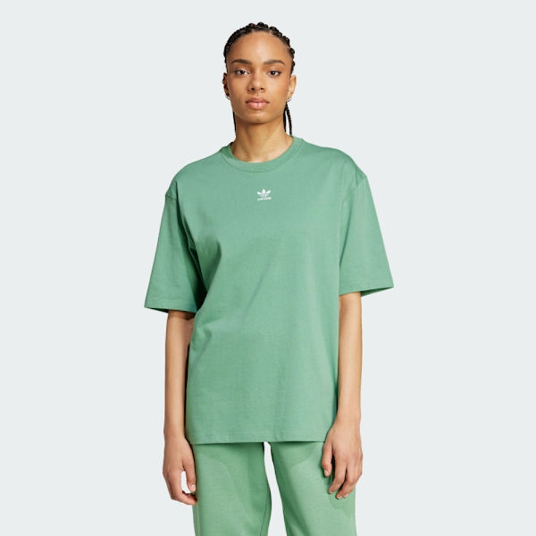ADIDAS 短T ESS BOYFR TEE 綠色 寬版 短袖 上衣 女 IY7323