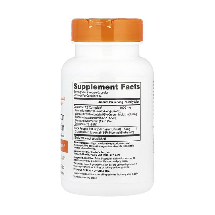 Doctor's Best, High Absorption Curcumin, 500 mg, 120 Capsules