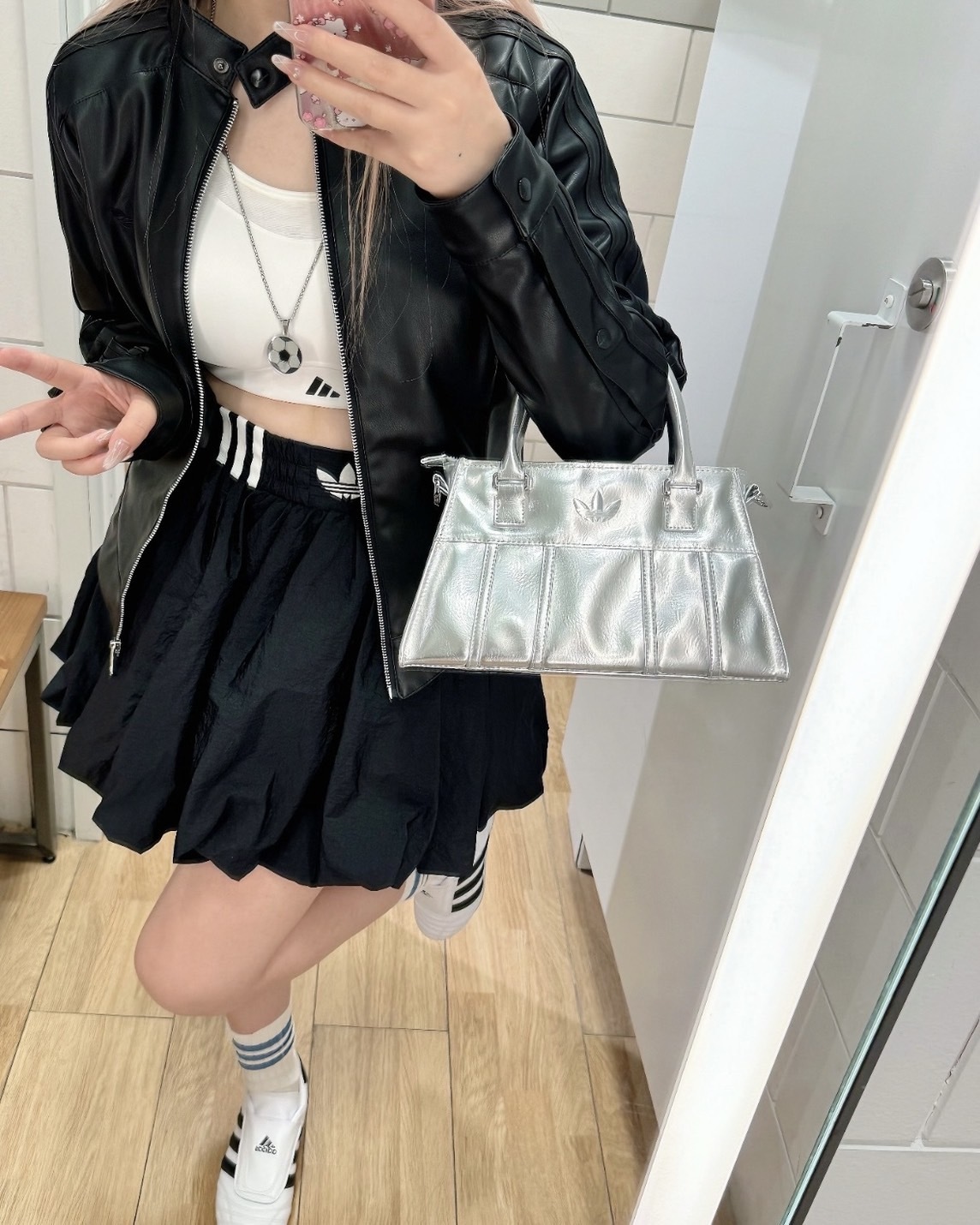 【現貨】Adidas Originals 機車風 魚骨 單肩 手提 斜背 沙漏包 3色