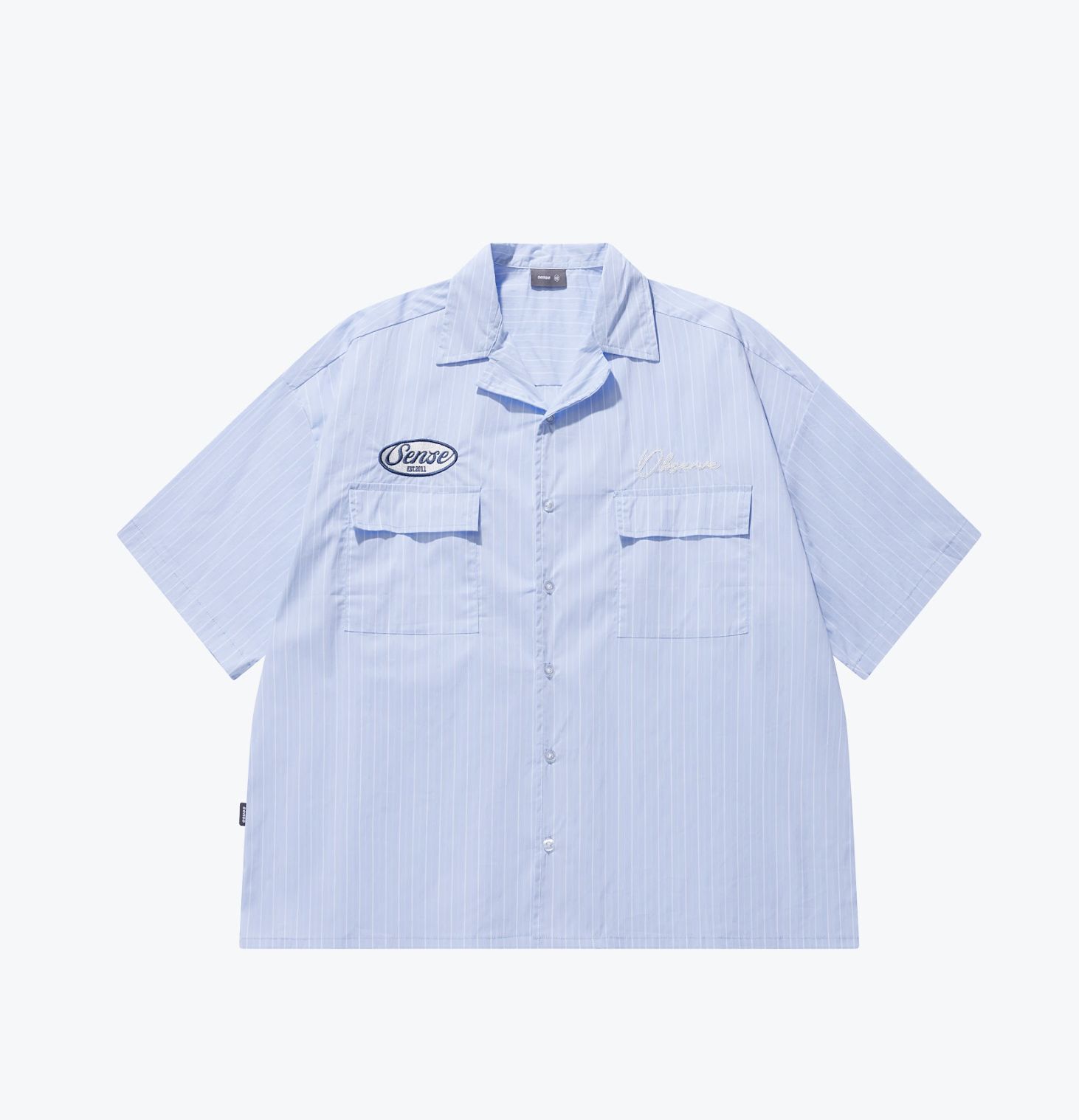 [現貨] Sense Short Cut Stripe Shirt Light Blue | M25-10LB