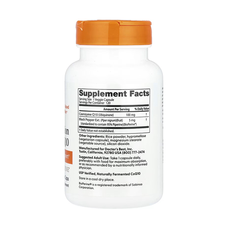 Doctor's Best, High Absorption CoQ10 with BioPerine, 100 mg, 120 Veggie Caps
