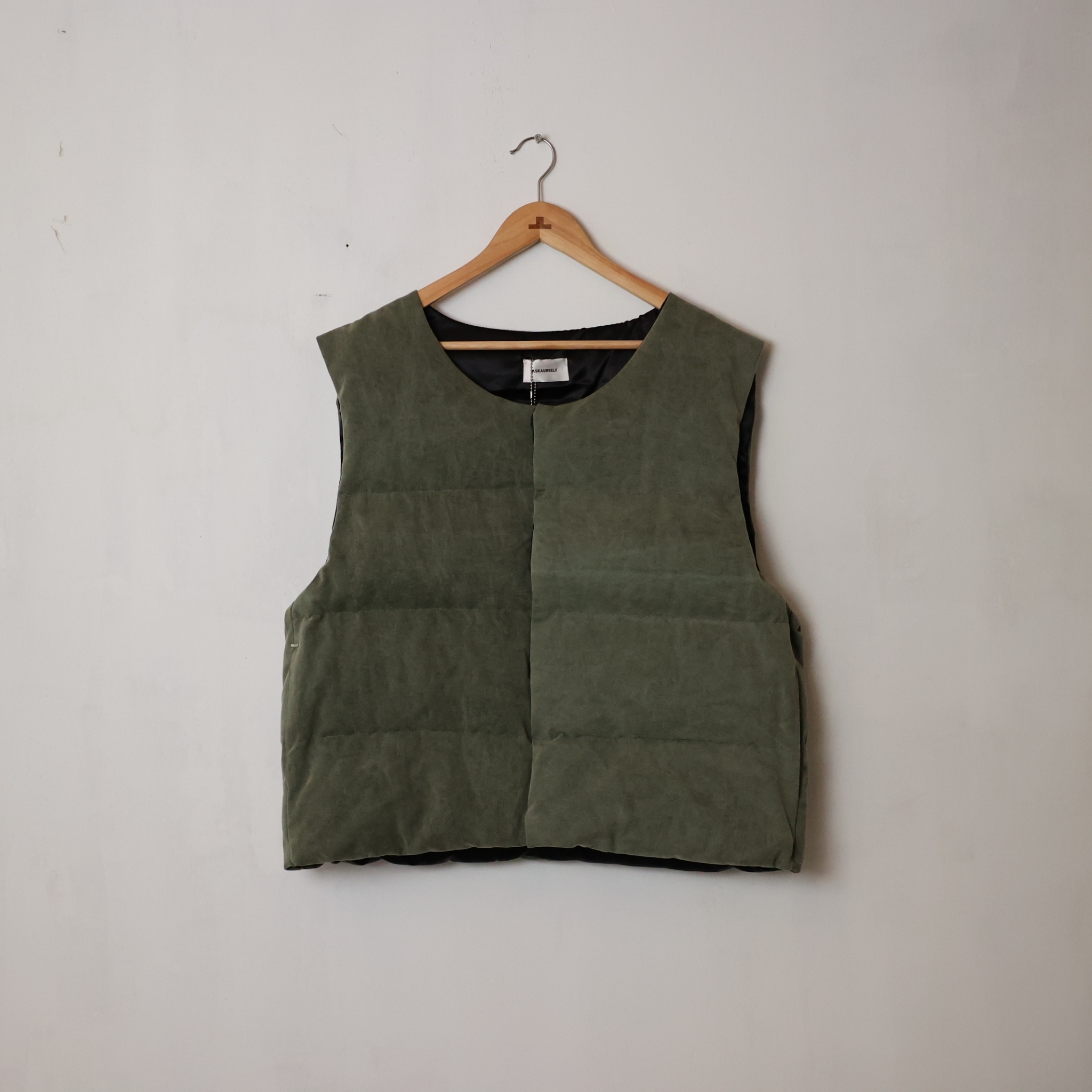ASKYURSELF MILITARY CANVAS PUFFER VEST SIZE M