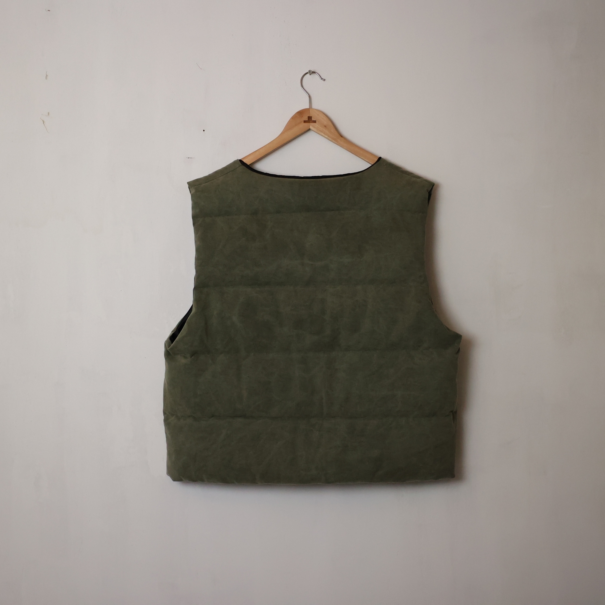 ASKYURSELF MILITARY CANVAS PUFFER VEST SIZE M