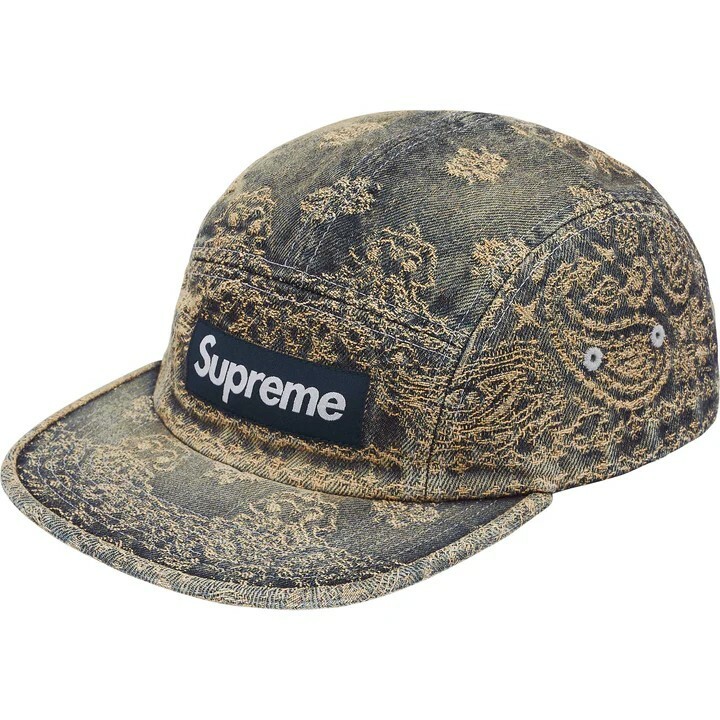 Supreme 25SS Bandana Jacquard Denim Camp Cap 腰果花