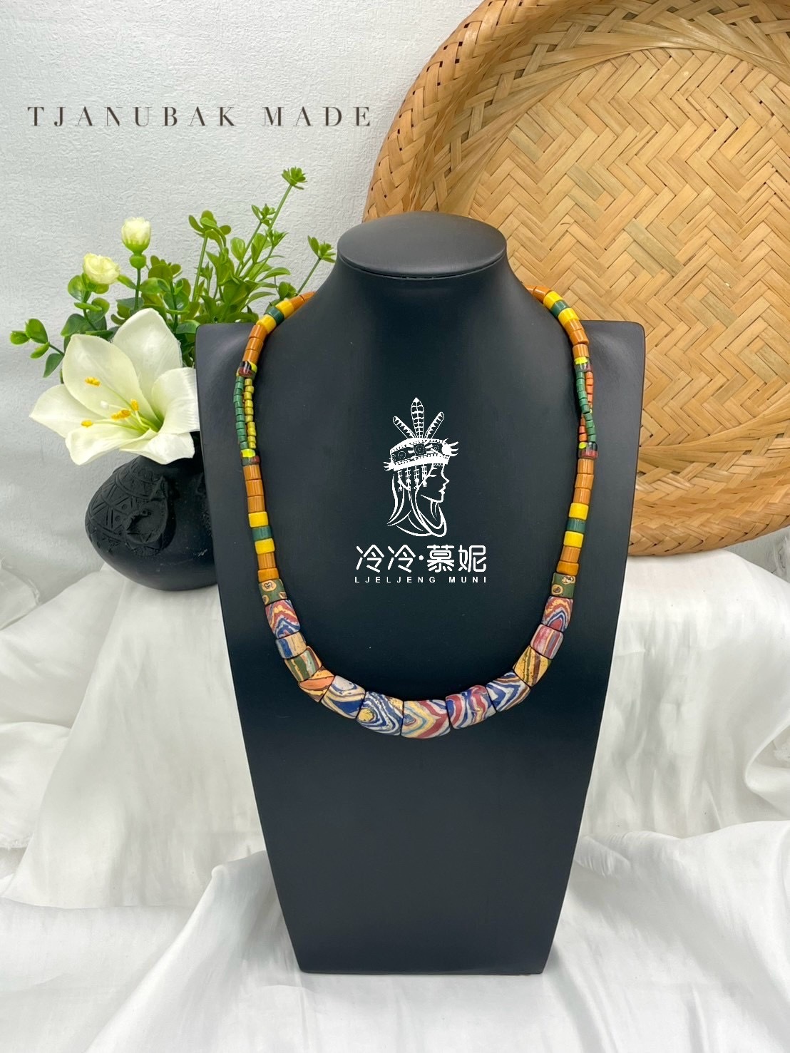 W-No.27傳統花珠單串短鍊52cm