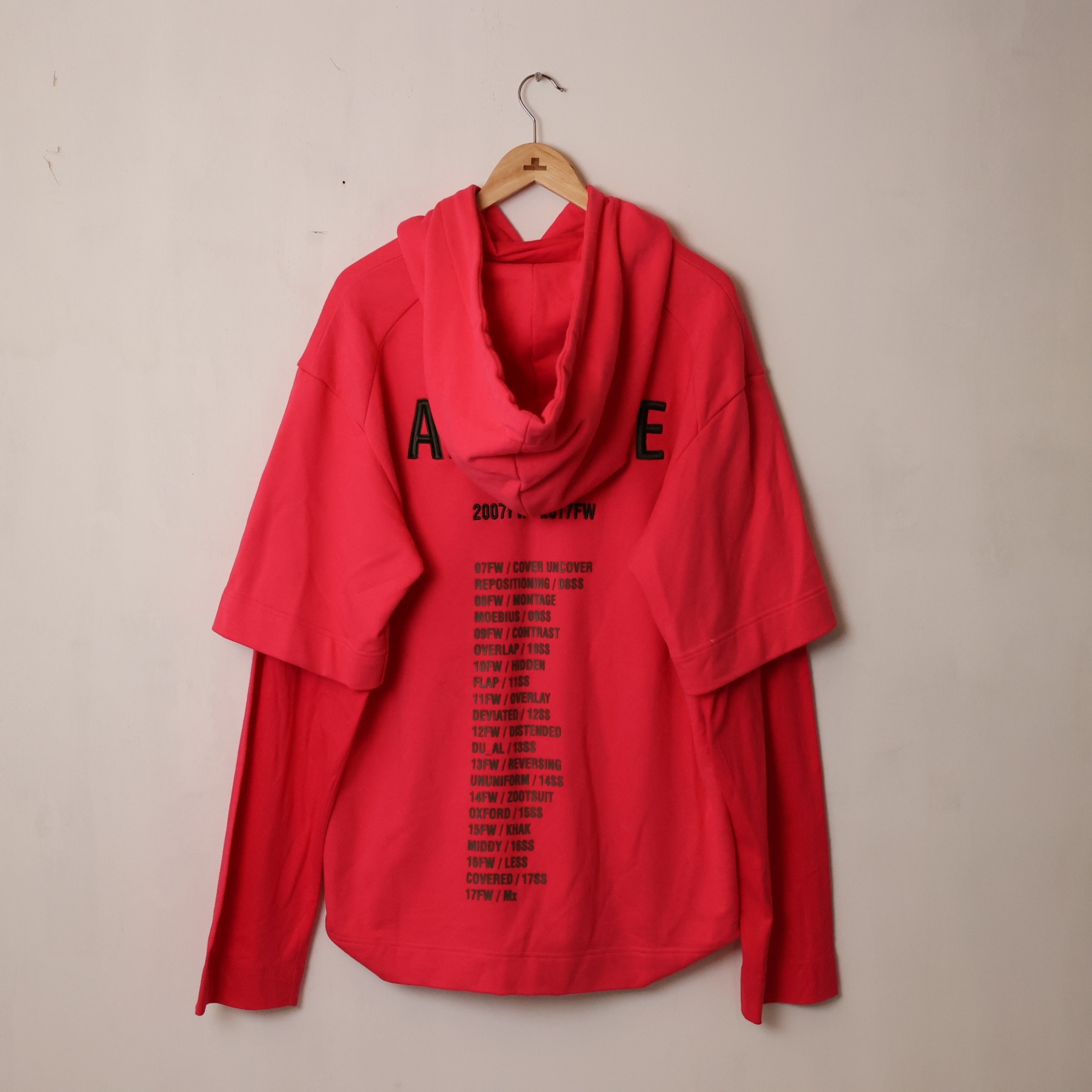 JUUN.J Pink Layered 'Archive' Hoodie SIZE 46