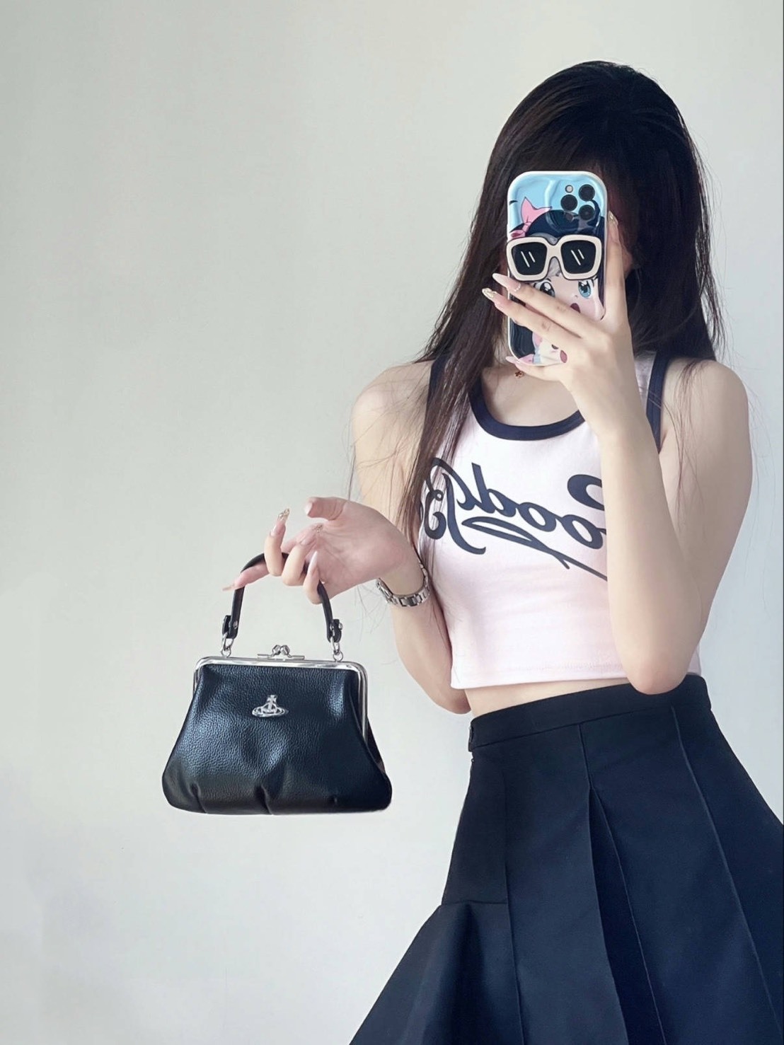 VIVIENNE WESTWOOD 西太后 黑銀餃子包 可拆卸鏈條 5202000342070PFN401