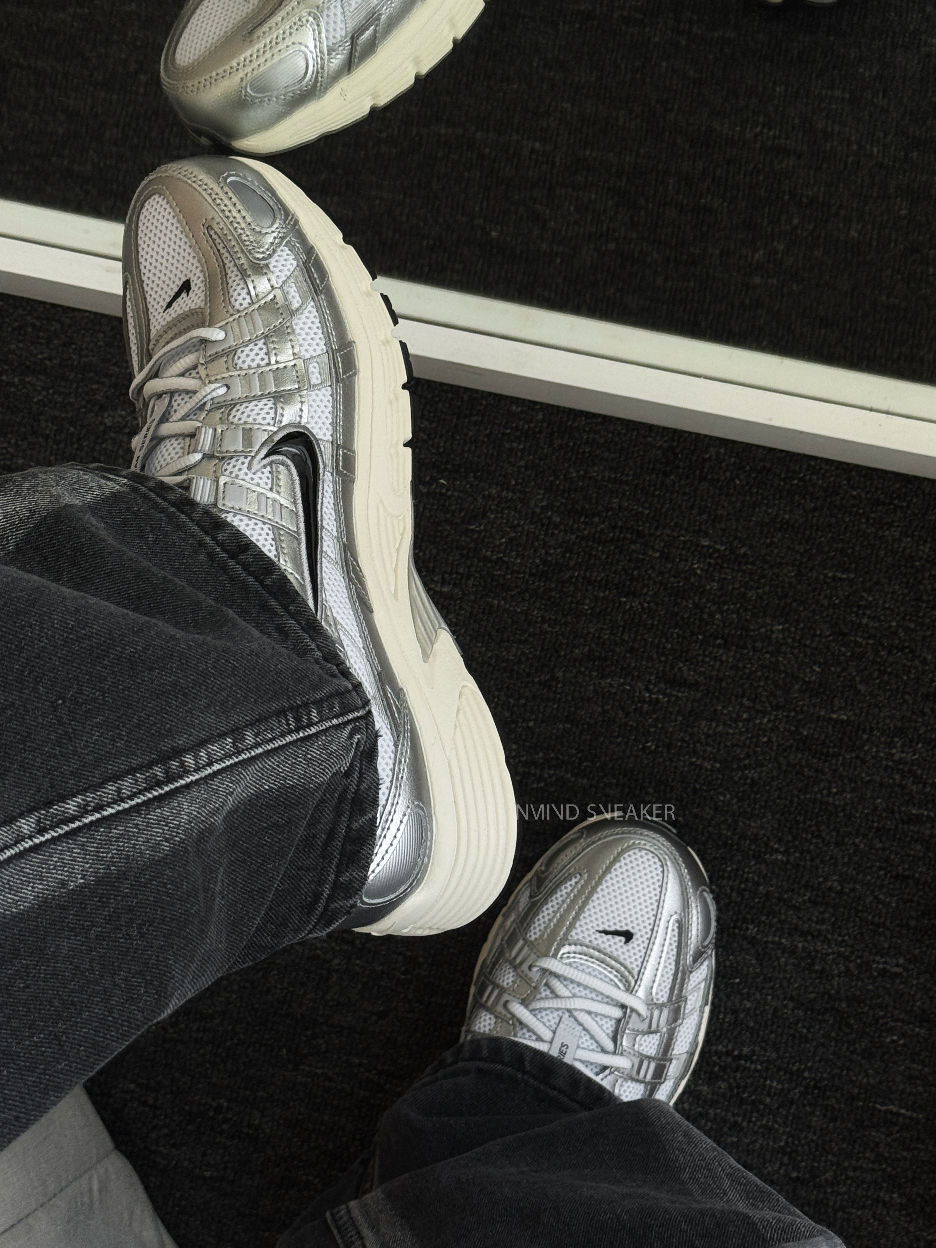 <快速出貨> Nike P-6000 White Metallic Silver 白銀黑勾