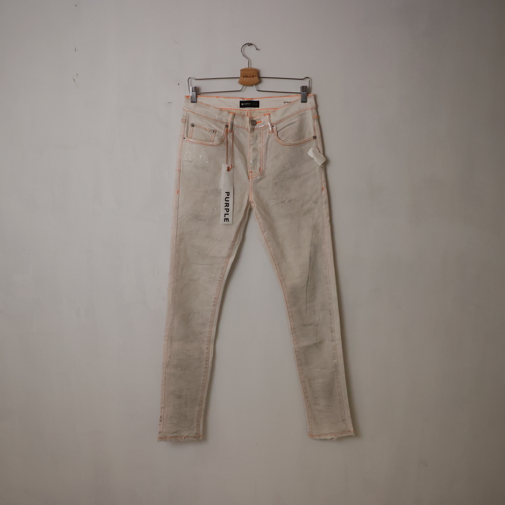 Purple Brand P001 White Neon Stitch Orange Jeans W31