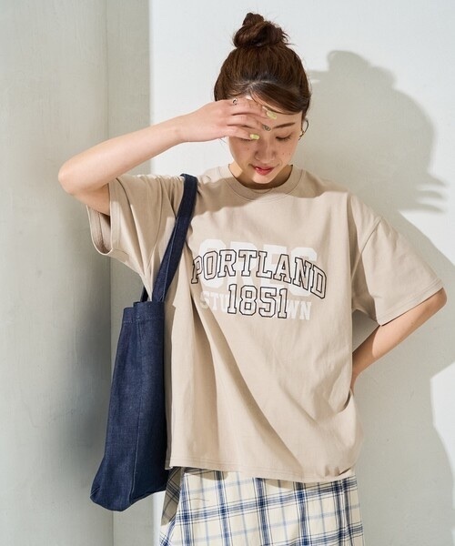 FREAK’S STORE / Logo Embroidery Layered Print T-Shirt