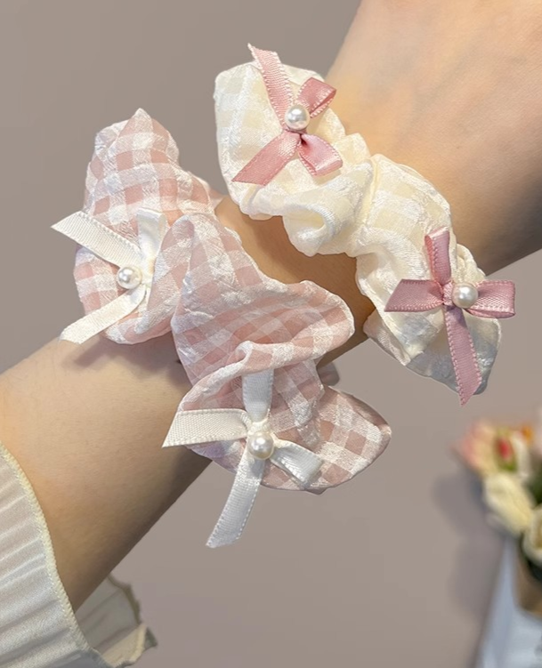 [3 FOR RM10] Sweet Pink Gingham Bow Scrunchies
