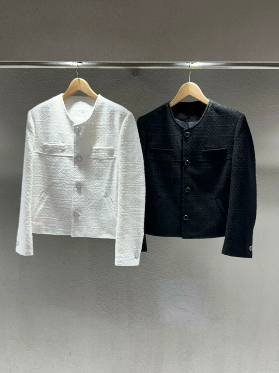 圓領暗紋開胸外套 TAC-0151JK