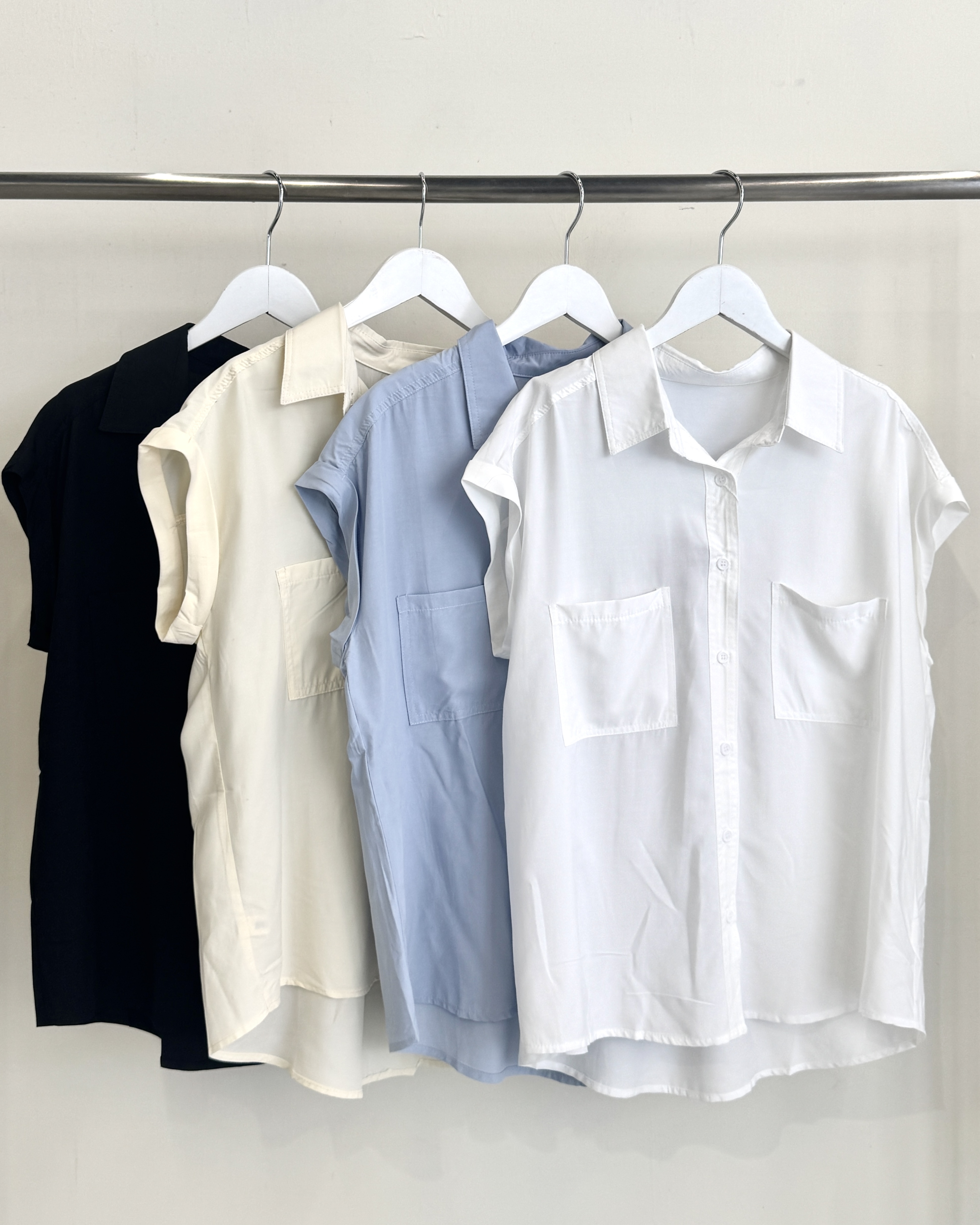 氣質無袖絲質襯衫-6672