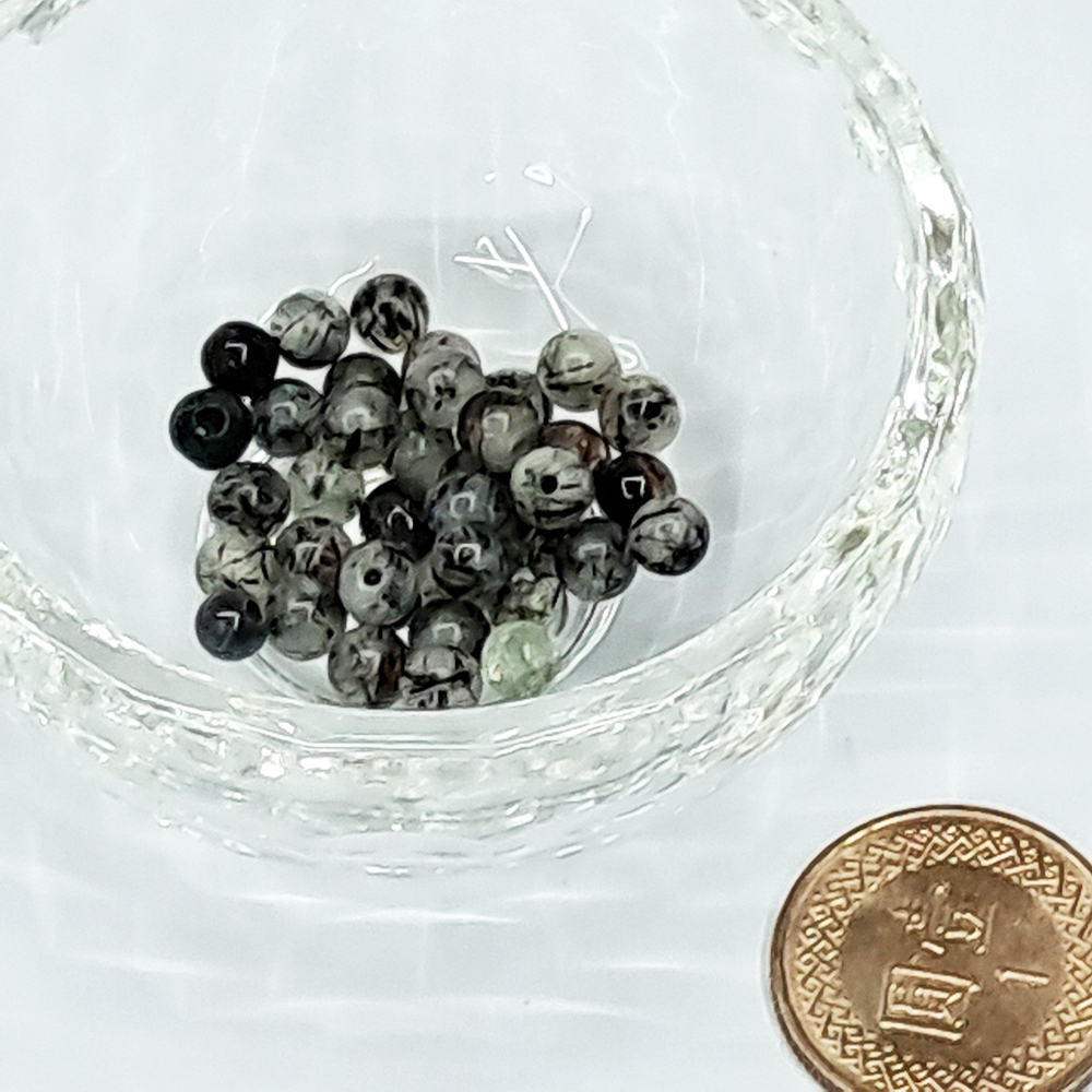 黑髮晶圓珠4mm配件3個【十方】154626