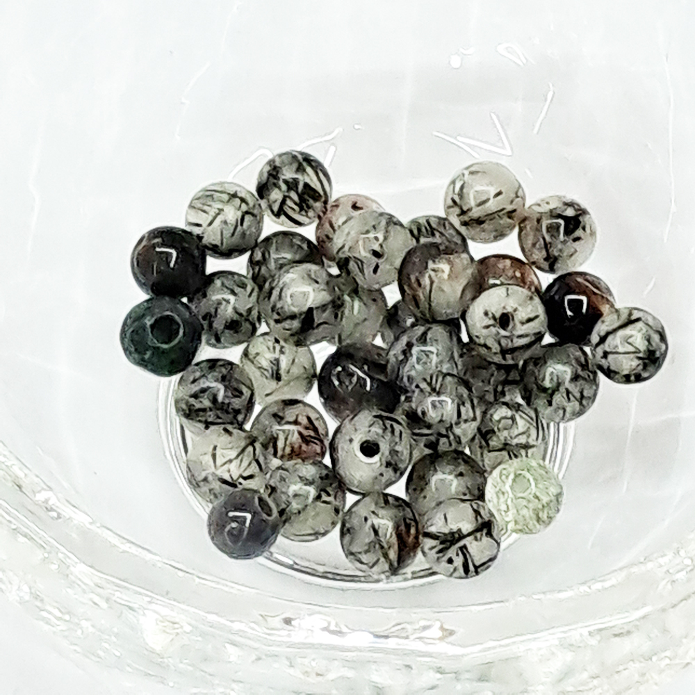 黑髮晶圓珠4mm配件3個【十方】154626