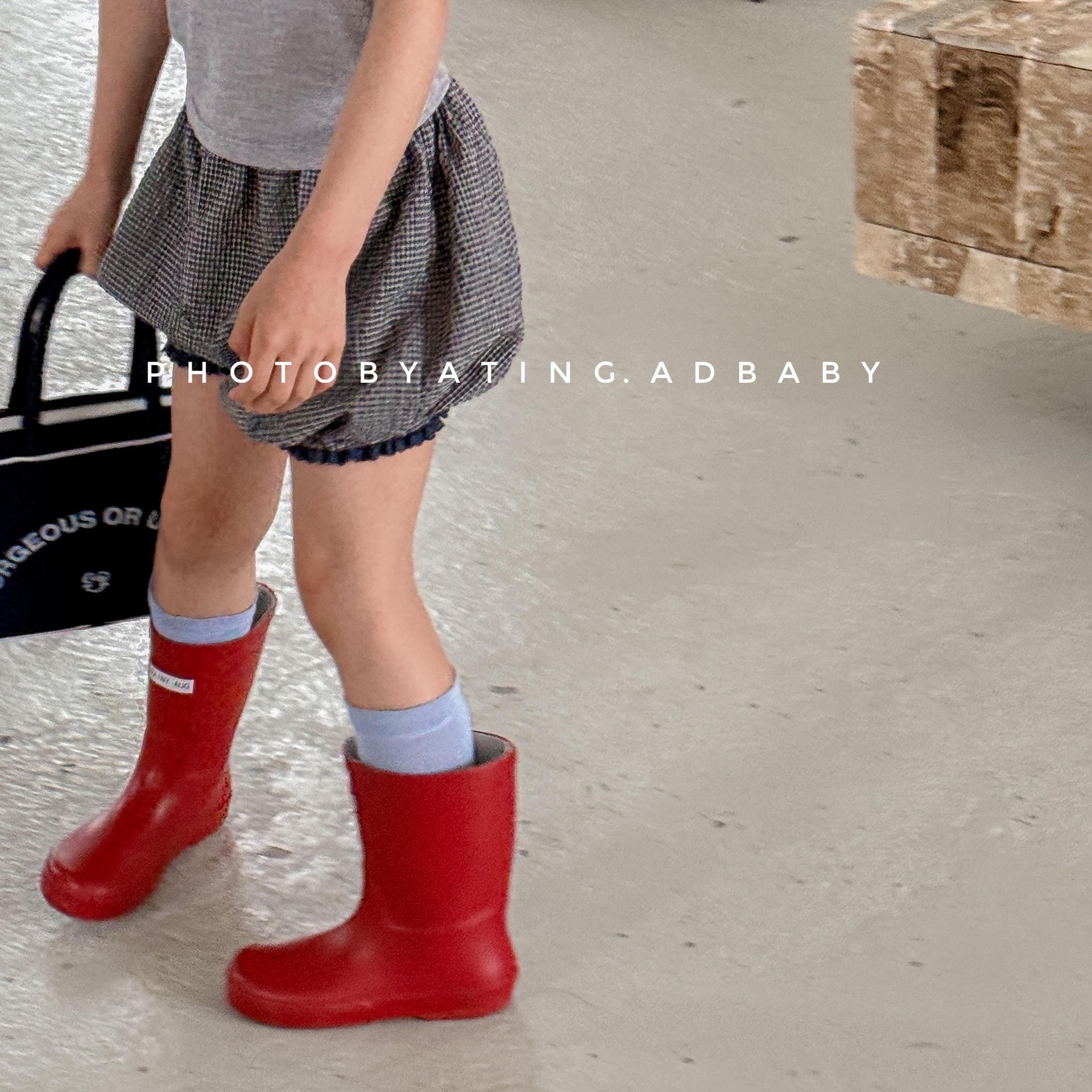 花邊格紋麵包褲