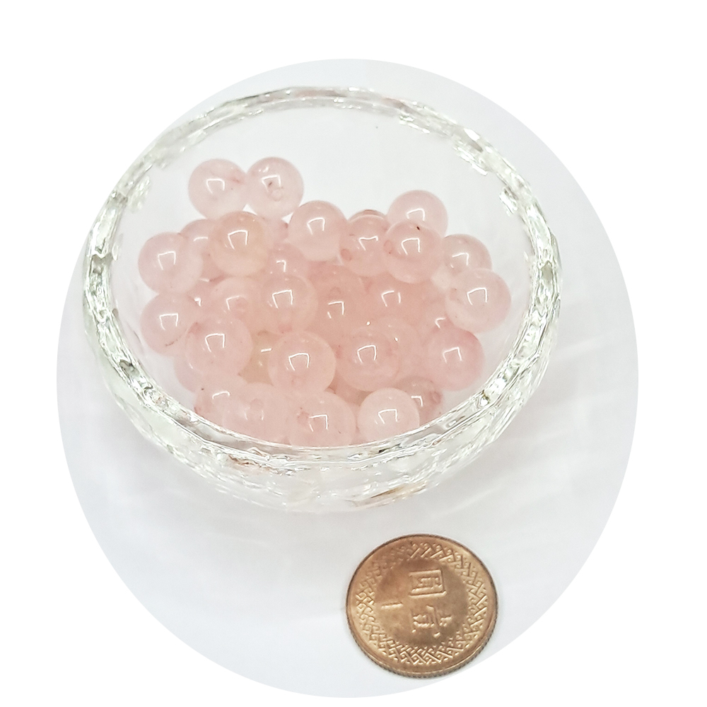 粉晶圓珠2個【十方】154684