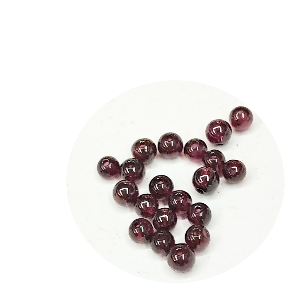 石榴石圓珠4mm配件2個【十方】154688