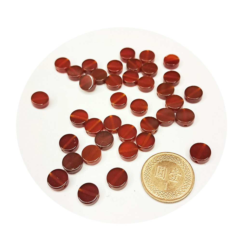 圓片珠{紅玉髓}配件3個【十方】154691