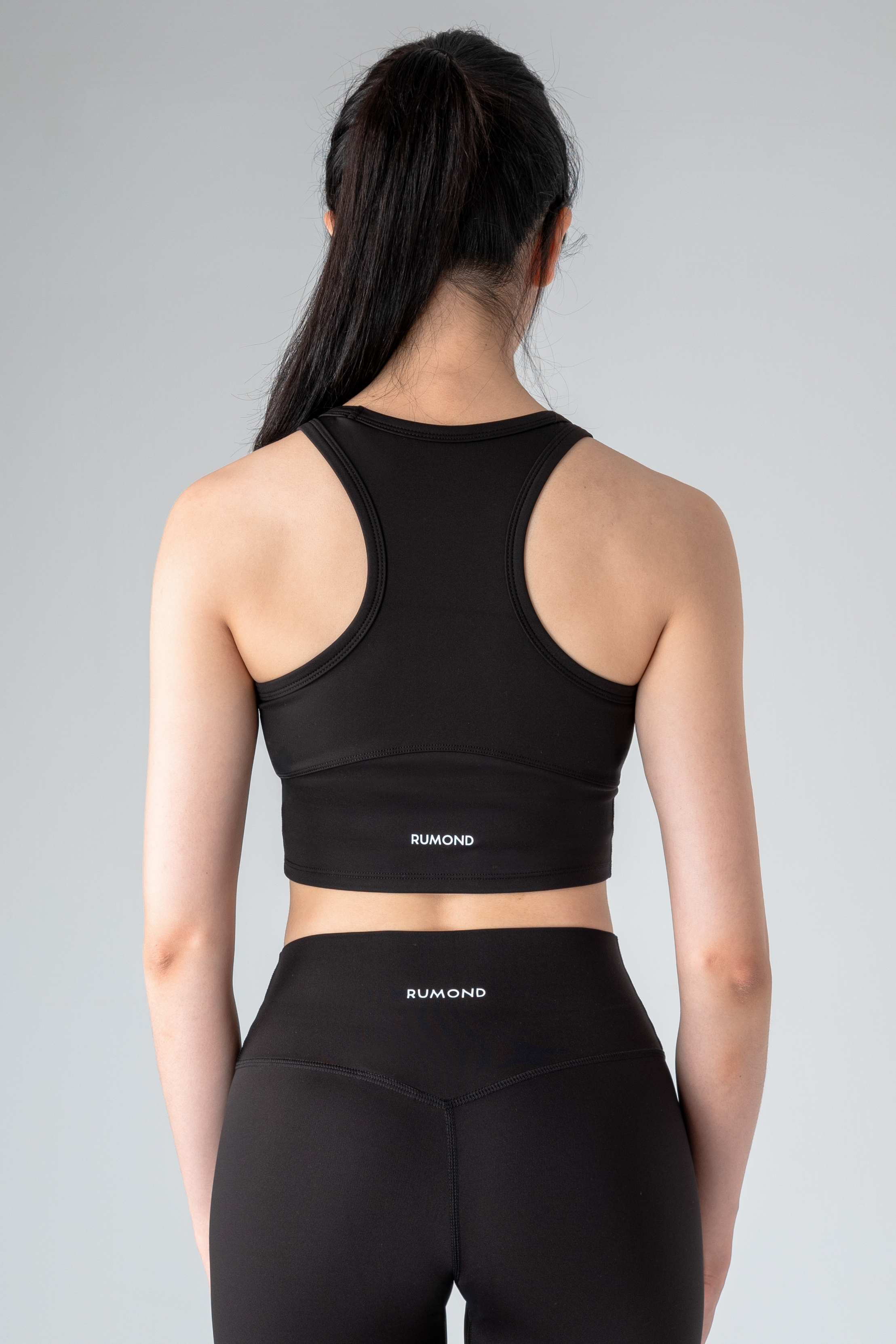 美背削肩運動背心－黑