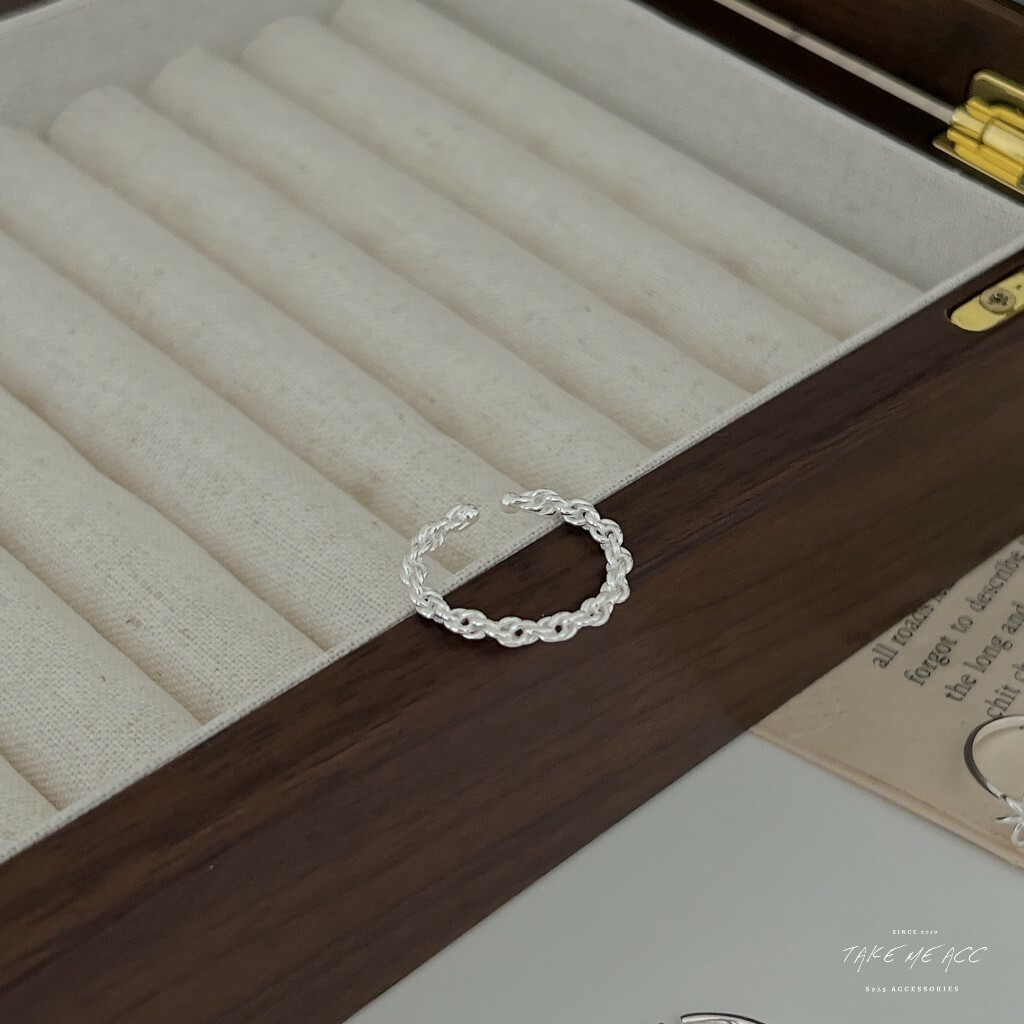 麻花細捲｜純銀戒指