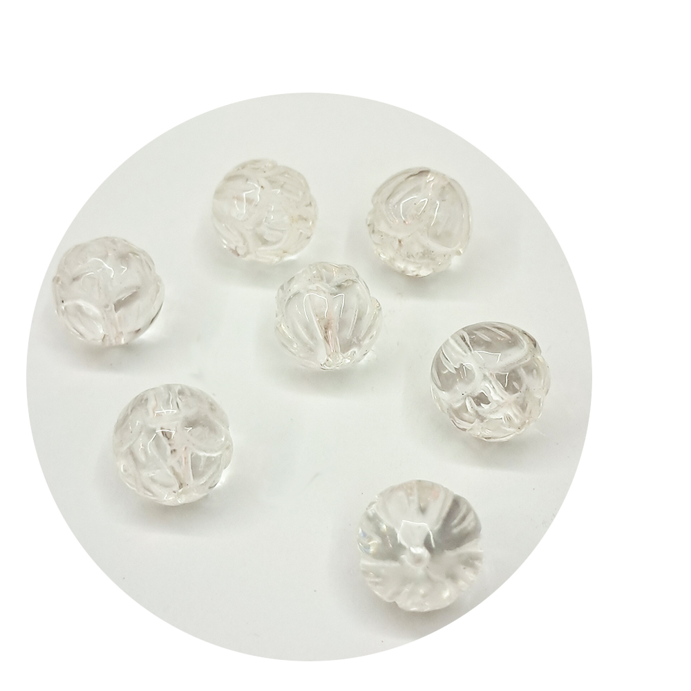 水晶蓮花雕圓珠6mm配件2個 【十方】154731