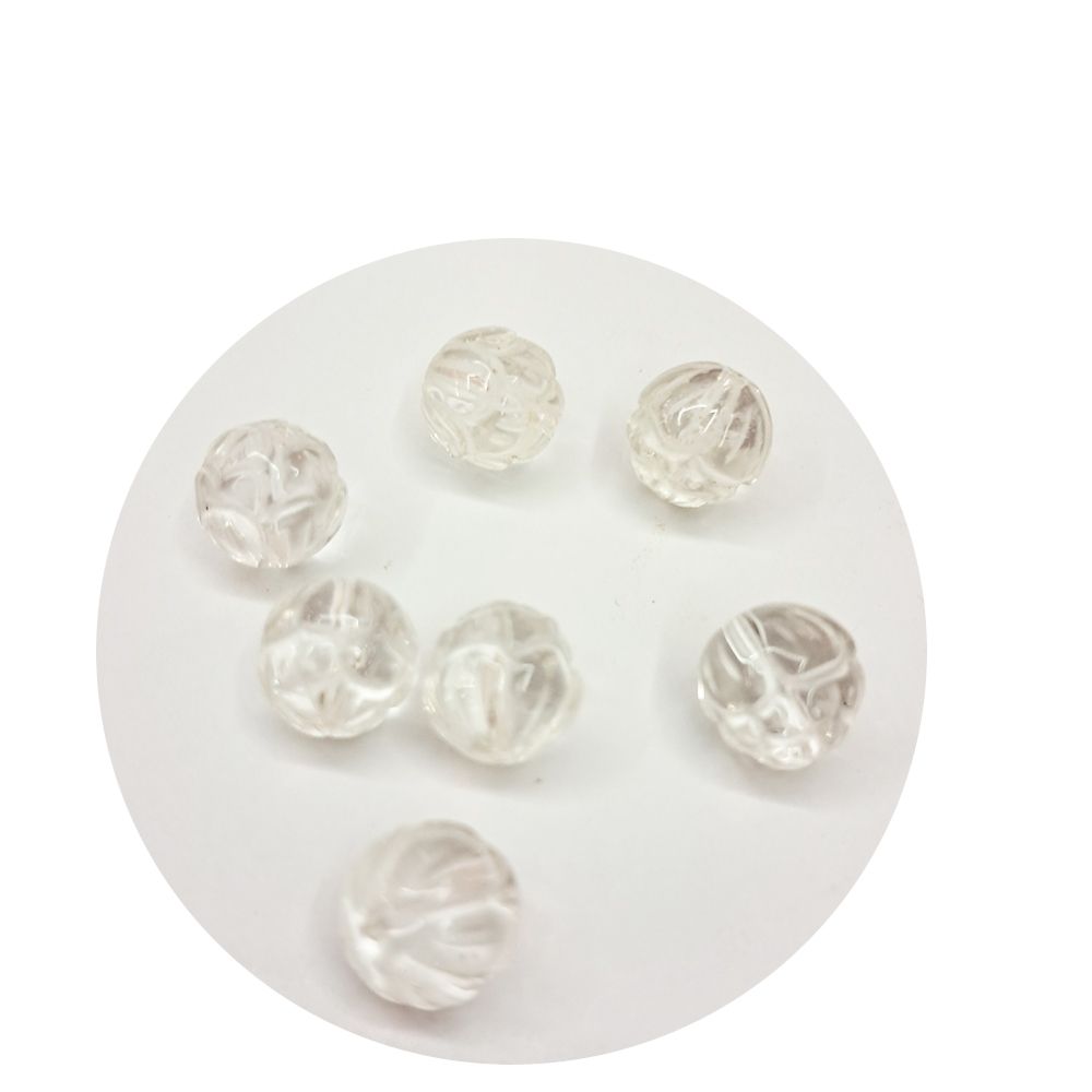 水晶蓮花雕圓珠6mm配件2個 【十方】154731