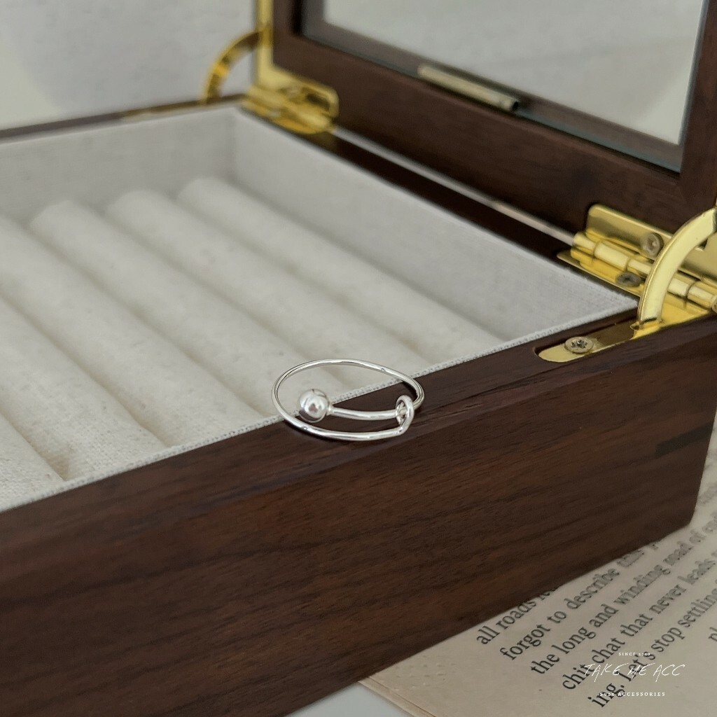 圓珠推拉戒｜純銀戒指