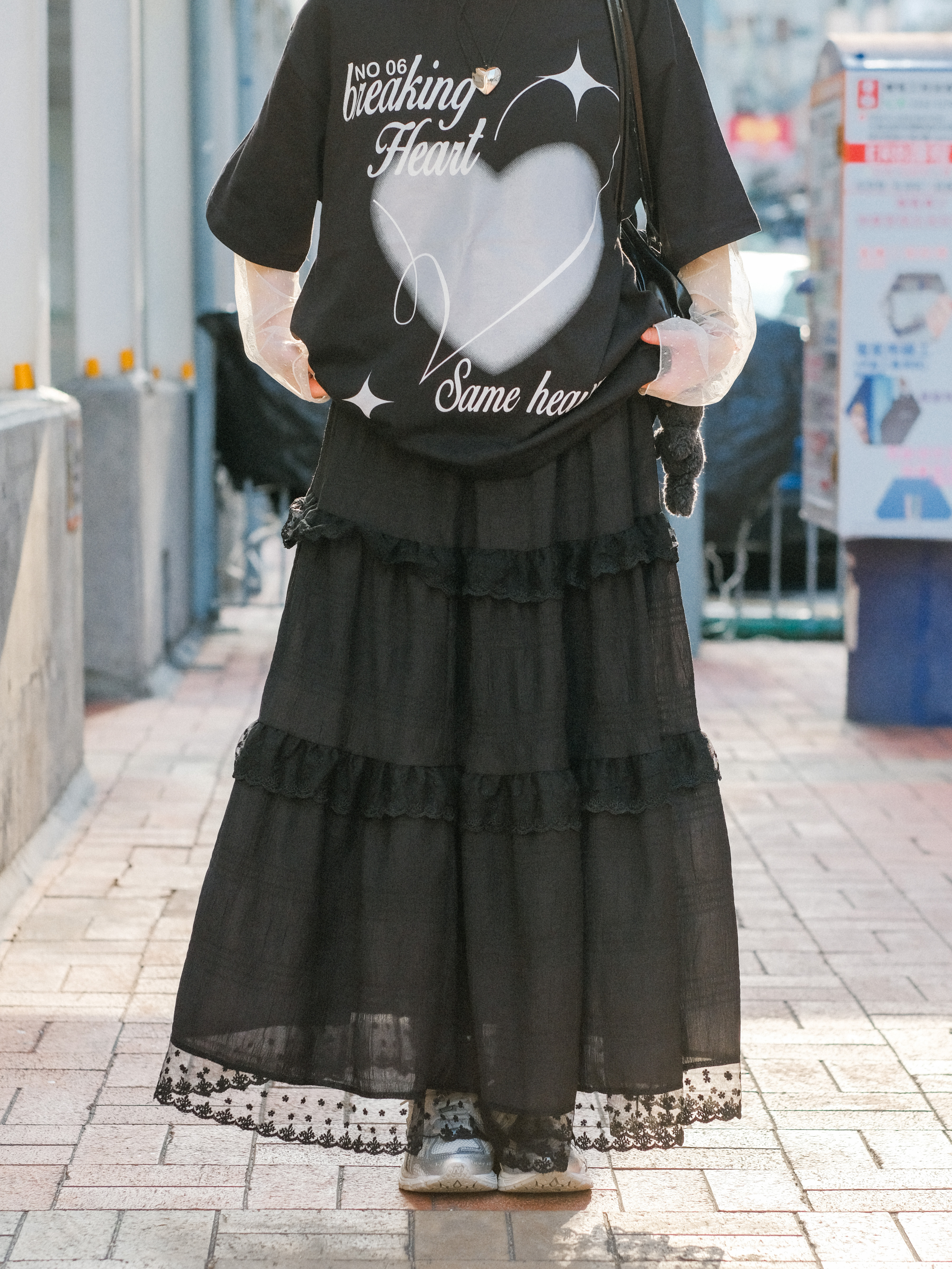 皺皺蕾絲花花Ruffle蛋糕長裙