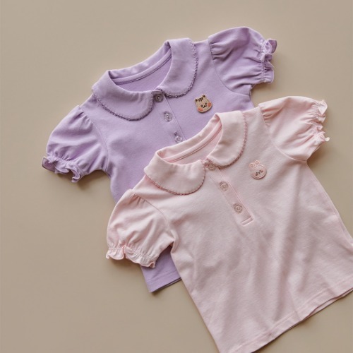 DTD校園簡約風-泡泡袖彩色T恤