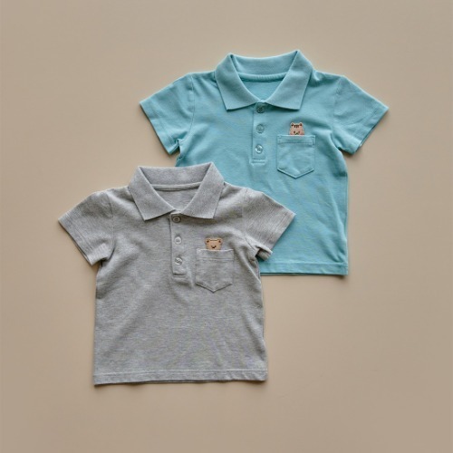 DTD校園簡約風-POLO口袋彩色T恤