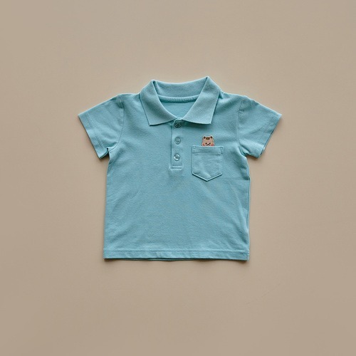 DTD校園簡約風-POLO口袋彩色T恤