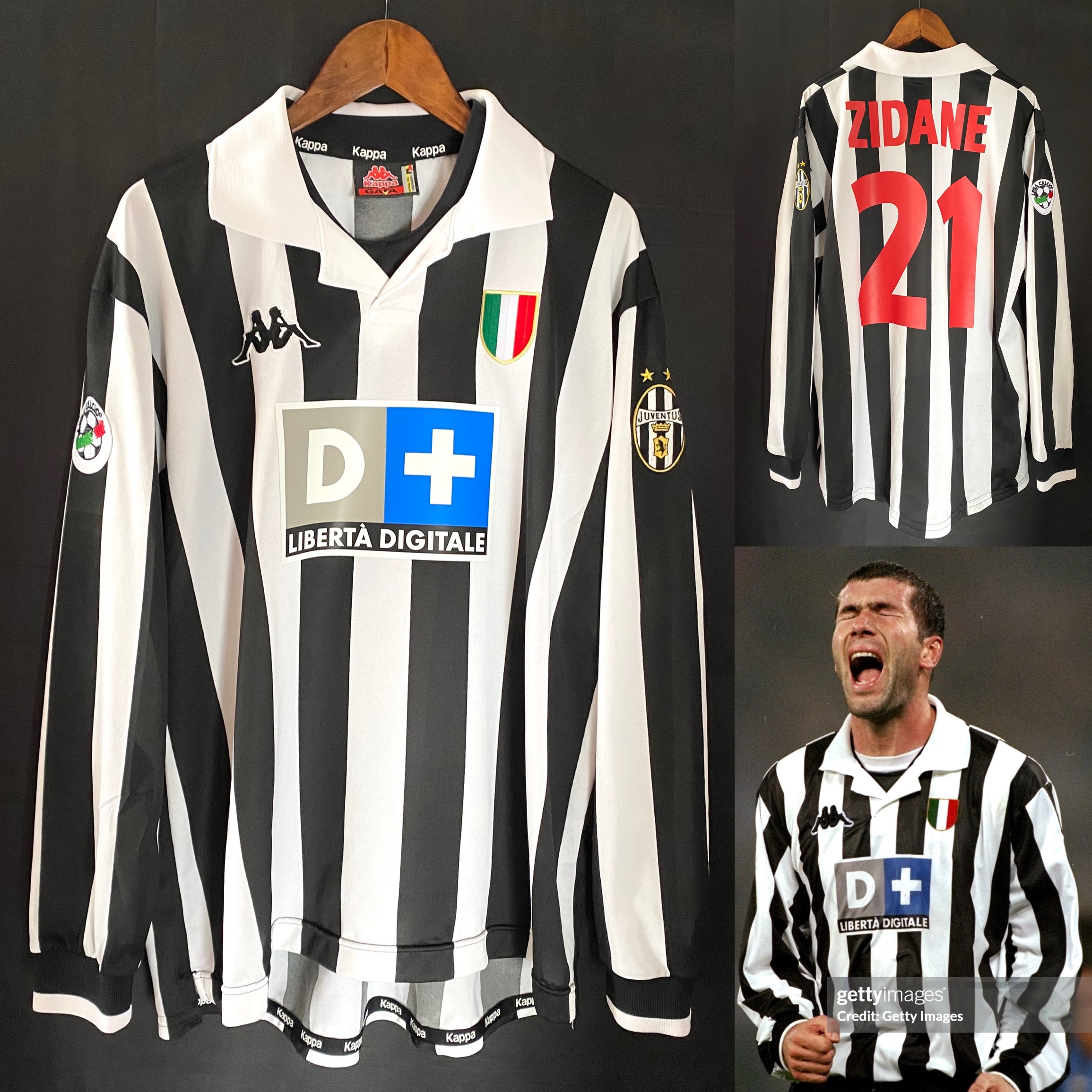 Juventus 1998-1999 Kappa L/S Home Shirt #21 ZIDANE