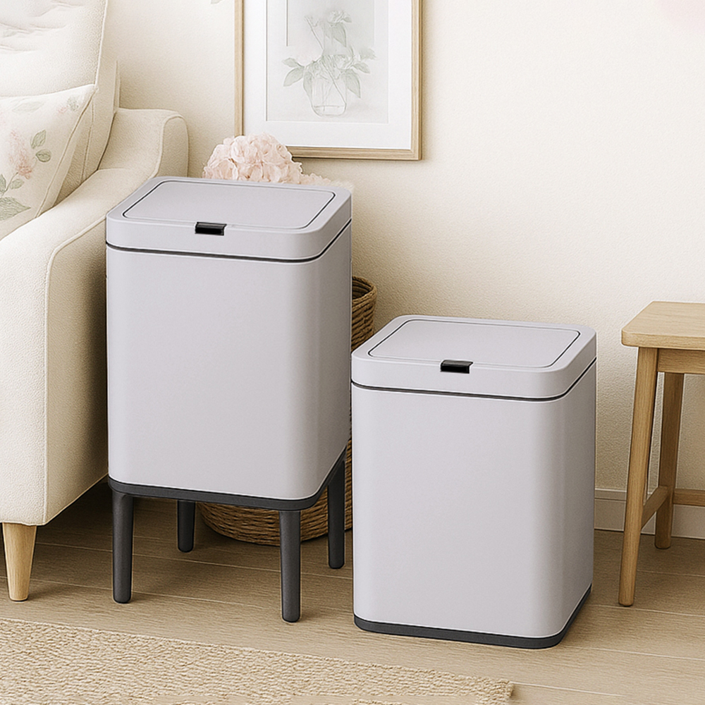 15L-CINKY 不鏽鋼高腳感應垃圾桶(灰色) CK1522