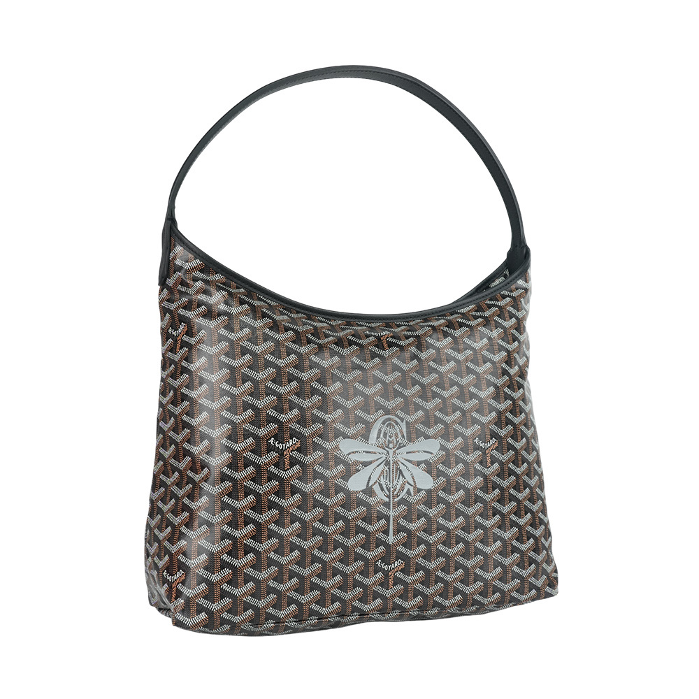 【GOYARD】Boheme Hobo 限定版灰色蜻蜓拉鍊肩背包(黑色)BOHEMEPMLTY01CL01P-D